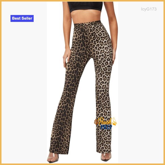 Pants - Soft High Waist Flare Leggings, Polyester Stretch, All Seasons Wear